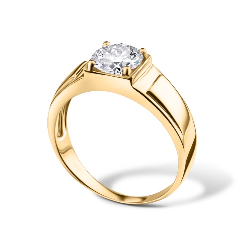 14K Yellow Gold Moissanite Starman Ring